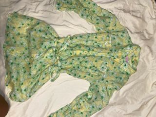 Vintage Lilly Pulitzer Floral Long Sleeve Dress Button Down Collared Dress M