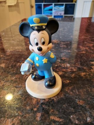 Vintage Walt Disney Mickey Mouse Police Officer With Whistle Figure