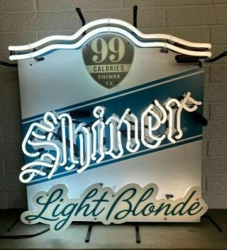 Nos Shiner Light Blonde 99 Calories Rare Shiner Texas Route 66 Neon Sign