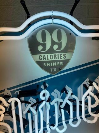 NOS Shiner Light Blonde 99 Calories Rare Shiner Texas Route 66 Neon Sign 2
