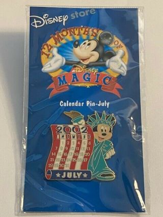 Ds 12 Months Of Magic Calendar July Minnie Statue If Liberty Disney Pin (b)