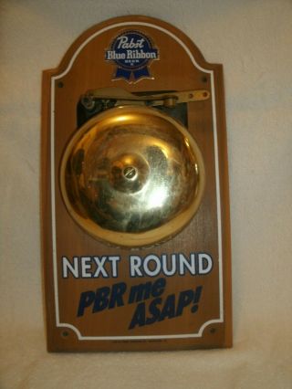 Vintage Pabst Blue Ribbon Beer Sign Old Brass Boxing Bell Back Bar Sign Pbr