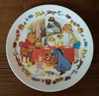 Vintage Disney Winnie The Pooh Melamine Plate Tigger Piglet Eeyore Rabbit 8 Inch