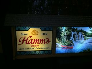 RARE Vintage HAMM ' S BEER SCENE - O - RAMA W/ CLOCK MOTION SIGN - HOLY GRAIL OF SIGNS 4