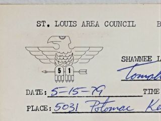 Vintage Greater St.  Louis Area Council,  Boy Scouts Of America,  Shawnee Lodge