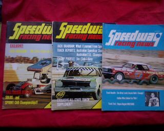Vintage Speedway Racing News Vol.  1 Nos.  1,  2 & 3 Rare 1972 Australian Magazines