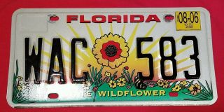 Vintage Florida Vehicle License Plate Car Tag Coreopsis State Wildflower Tag 06