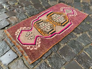 Doormats,  Vintage Rug,  Handmade Rug,  Turkish,  Small Rug,  Organic | 1,  3 X 2,  6 Ft