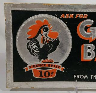 Old Goebel Bantam Beer Back Bar Display Sign Brewster Rooster Detroit Michigan 2
