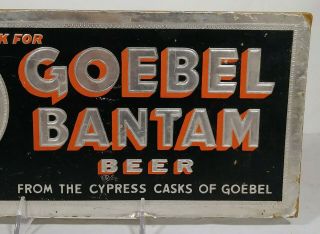 Old Goebel Bantam Beer Back Bar Display Sign Brewster Rooster Detroit Michigan 3