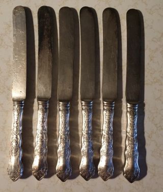 Vintage Rogers Aa Silver Knives,  Set Of 6