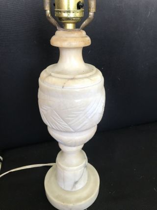 Vintage Alabaster Marble Table Lamp Neoclassical Mcm Boho Decor