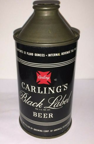 Carlings Black Label Beer Irtp Cone Top Can High Profile Cleveland Ohio Oh