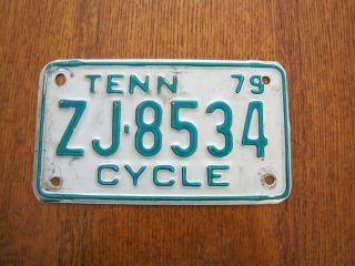 1979 Tennessee Motorcycle License Plate Tag Zj - 8534