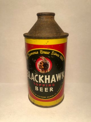 Black Hawk Cone Top Beer Can From Davenport Ia.  Irtp