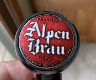 Alpen Brau Beer Ball Tap Knob Handle Columbia Brewing St Louis Mo