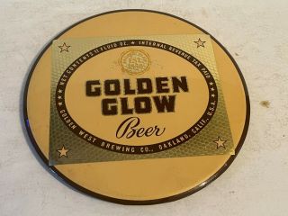 Vintage 1940 - 50s Golden Glow Beer Prismatic Sign Bastian Bros N.  O.  S.  9 "