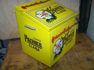 Pacifico Clara Cerveza Beer Metal Cooler Ice Chest Man Cave Hard To Find