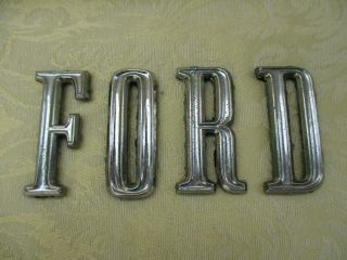 Vintage Chrome F - O - R - D (letters) Automobile Car Insignia/emblem/badge