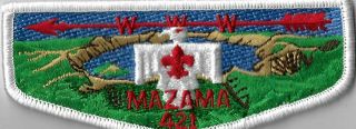 Oa Mazama Lodge 421 Flap Wht Bdr.  Crater Lake,  Oregon [mx - 7802]