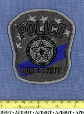 Bartlesville Oklahoma Sheriff Police Patch Thin Blue Line State Seal