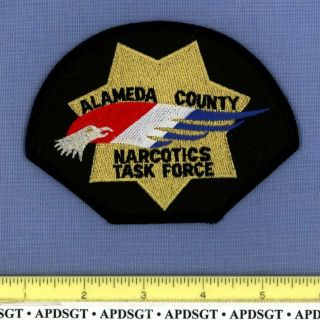 Alameda County Narcotics Drug Task Force California Police Patch Mylar Wing