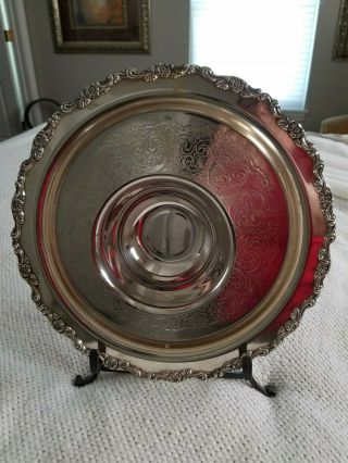 Vintage Wm A Rogers By Oneida Silver - Plated Arcadia Chip And Dip Serving Tray
