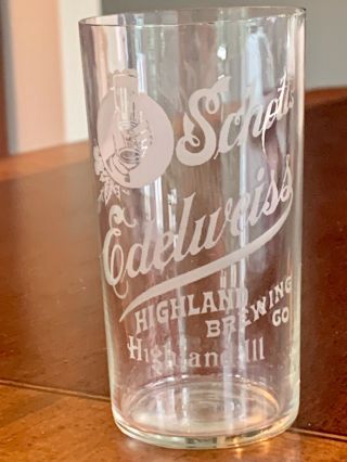 Highland Brewing Co.  - Illinois - Pre - Prohibition Etched Glass