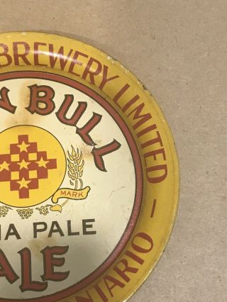RARE Vintage Walkerville Brewery John Bull Ale Tin Litho Tip Tray Ontario Canada 2