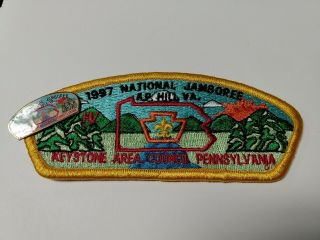 Boy Scout Keystone Area Council 1997 Jamboree Cap Patch And Pin Set