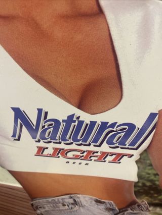 Natural Light And Ice Beer Sign Girl Anheuser Busch 2000 Very Rare Hard To Find