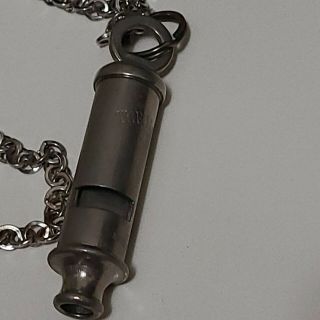 Vintage The Metropolitan Patent Whistle And Chain Made In England 3
