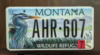 Montana Wildlife Refuges License Plate Great Blue Heron