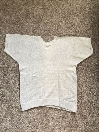 Vintage 50s 60s Medium Hanes Breeze Shield Cotton Cutoff Sweatshirt Gray Usa