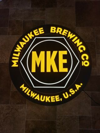 Milwaukee Brewery Mke Beer Led Light Up Sign Bar Pub Wisconsin Craft Brew