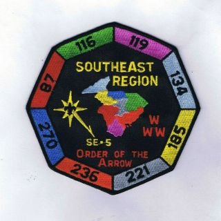 Southeast Region Se - 5 Order Of The Arrow Jacket Patch Sp 600699 A