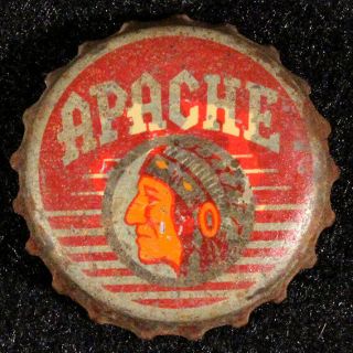 Apache •red• Cork Line Beer Bottle Cap Arizona Brewing Phoenix Sun Crown Ariz Az