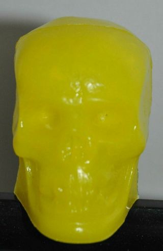 Mold - A - Rama Human Skull Blow Molded Souvenir Toy - Halloween - Bright Yellow