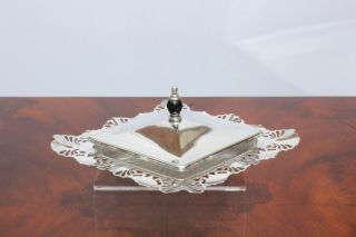 A Very Pretty Silver Plated Jam,  Jelly Or Butter Dish With Lid Circa 1950 