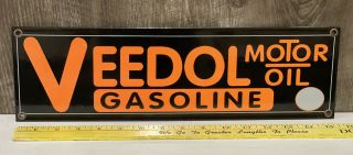 Veedol Motor Oil Porcelain Metal Sign Gas Automotive Car Truck Station Pump
