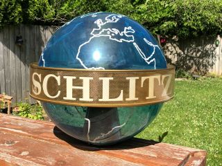Vintage 1957 Schlitz Beer World Globe Lighted Spinning Sign Parts