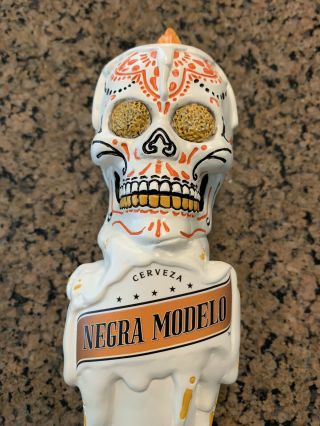 Negra Modelo Day Of The Dead Skull Candle Beer Tap Handle - Bought