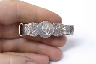 A Stunning Antique Victorian Solid Silver Scarf Clip 7.  6g 256
