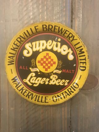 Rare Walkerville Brewery Ontario Canada Tin Litho 1930 