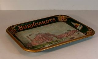 ca1905 M.  BURKHARDT BREWING COMPANY TIN LITHO ADVERTISING BEER TRAY FACTORY VIEW 4