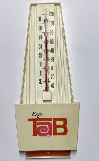 Vintage Tab Soda 18 " Plastic Advertising Thermometer