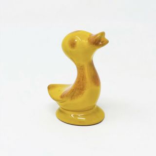 Vintage Blue Mountain Pottery Small Duck With Mustard & Ketchup Glaze Canadian
