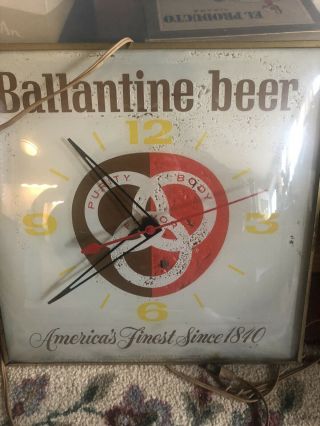 1963 Ballantine Beer Pam Clock Authentic - Needs Bulb