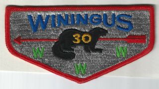 Winingus Lodge 30 Early Oa Flap,  S4 Flat Rolled Edge Border,  Merged 1992