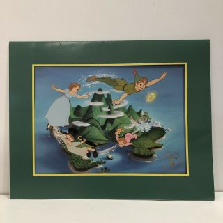 Peter Pan Disney Store Exclusive Commemorative Lithograph With Tinker Bell Wendy